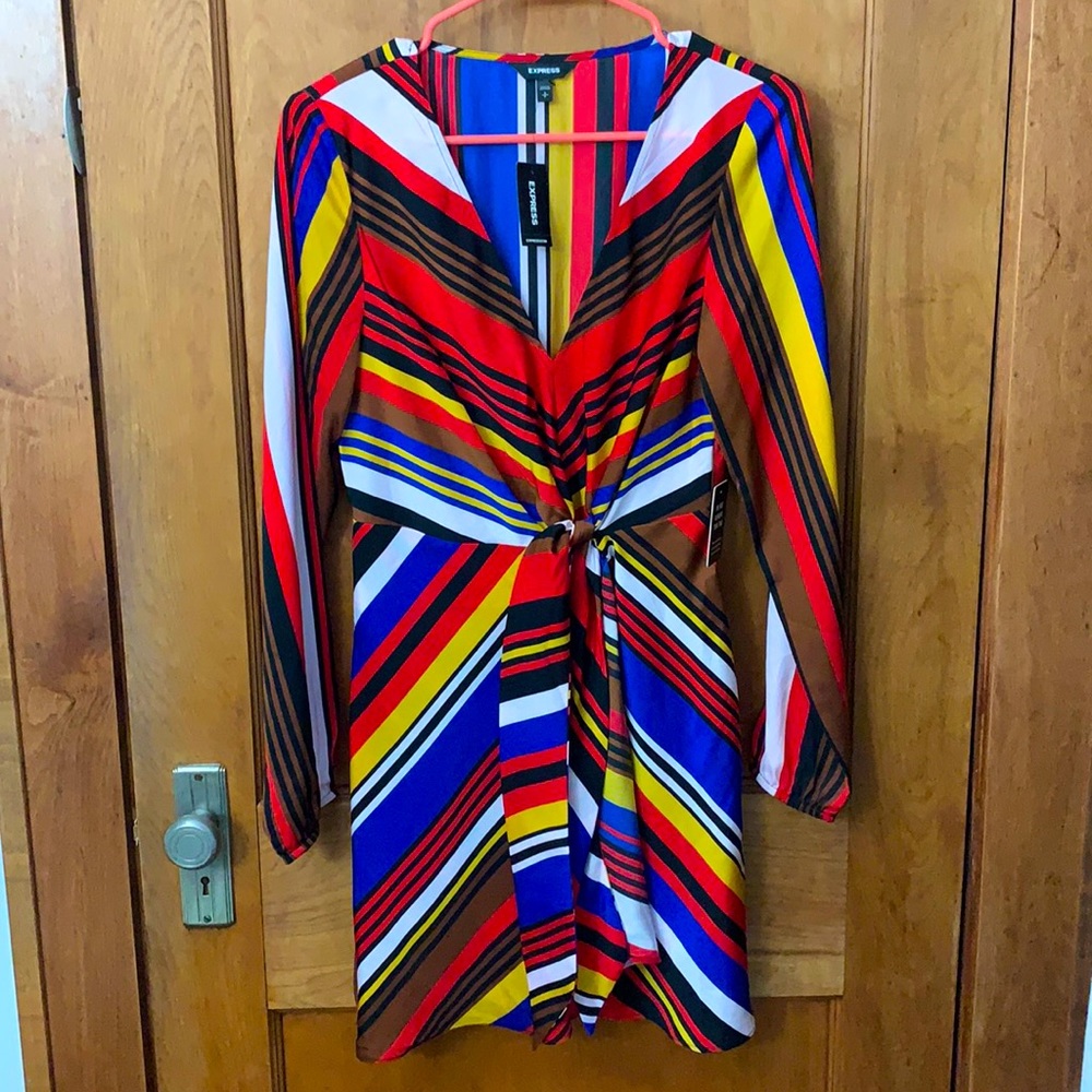 Retro long sleeve multicolored dress NWT